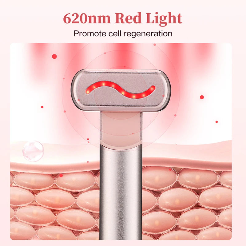 Red Light EMS Microcurrent Face Lifting Facial Eye Neck Wand Massager Skin Tightening Anti Wrinkle Skin Care Beauty Tool