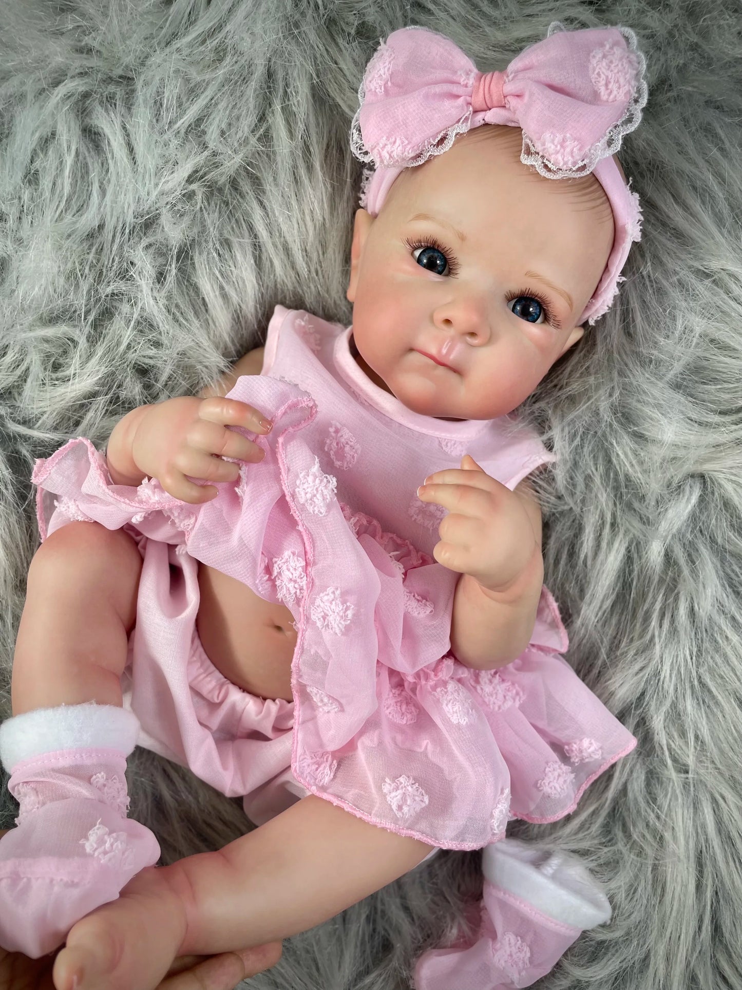 Full Body Silicone Vinyl Washable Reborn Baby Girl Doll With Painted Lifelike Hair Bebe Reborn Toys 18 Inch