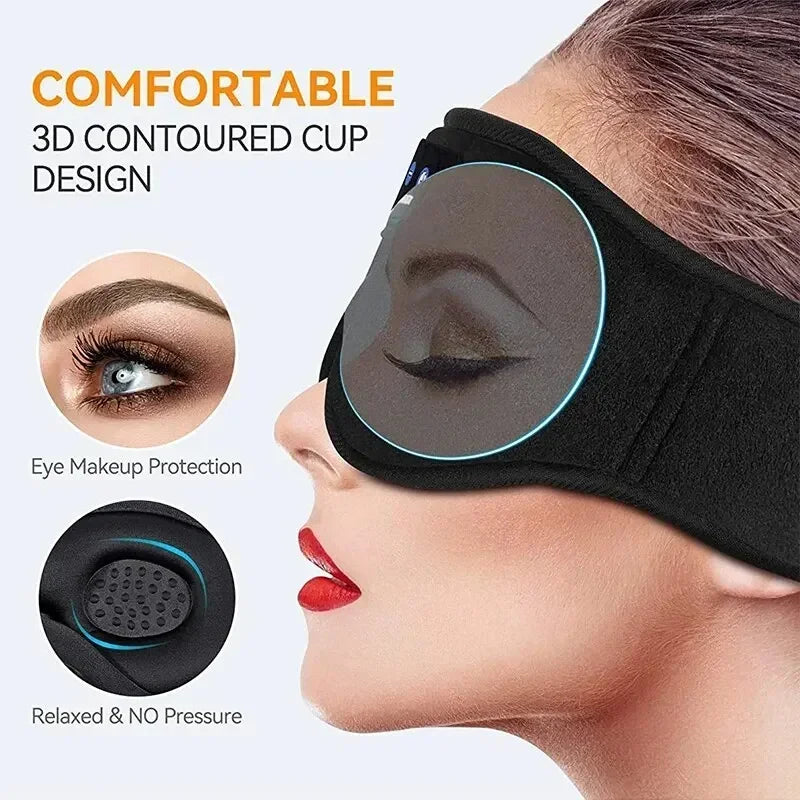 Bluetooth 3D Sleeping Aid Eye Mask with Built-in HD Speakers Play Music Podcasts and Soothing Sounds