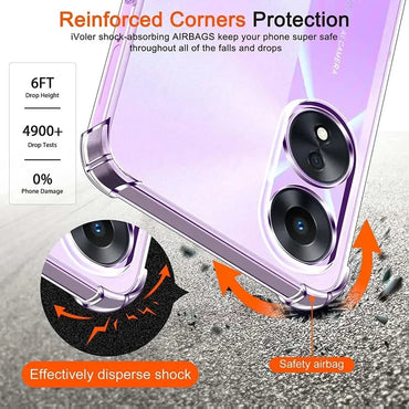 Clear TPU Silicone Phone Case for OPPO A98 A80 A79 A78 A77 A60 A58 A57 A40 A38 A18 A3 Pro Protective Thin Shell Cover