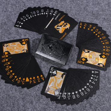 Black and Gold Playing Cards Set Waterproof Poker Blackjack Game Gift Plastic Box High Quality Collection