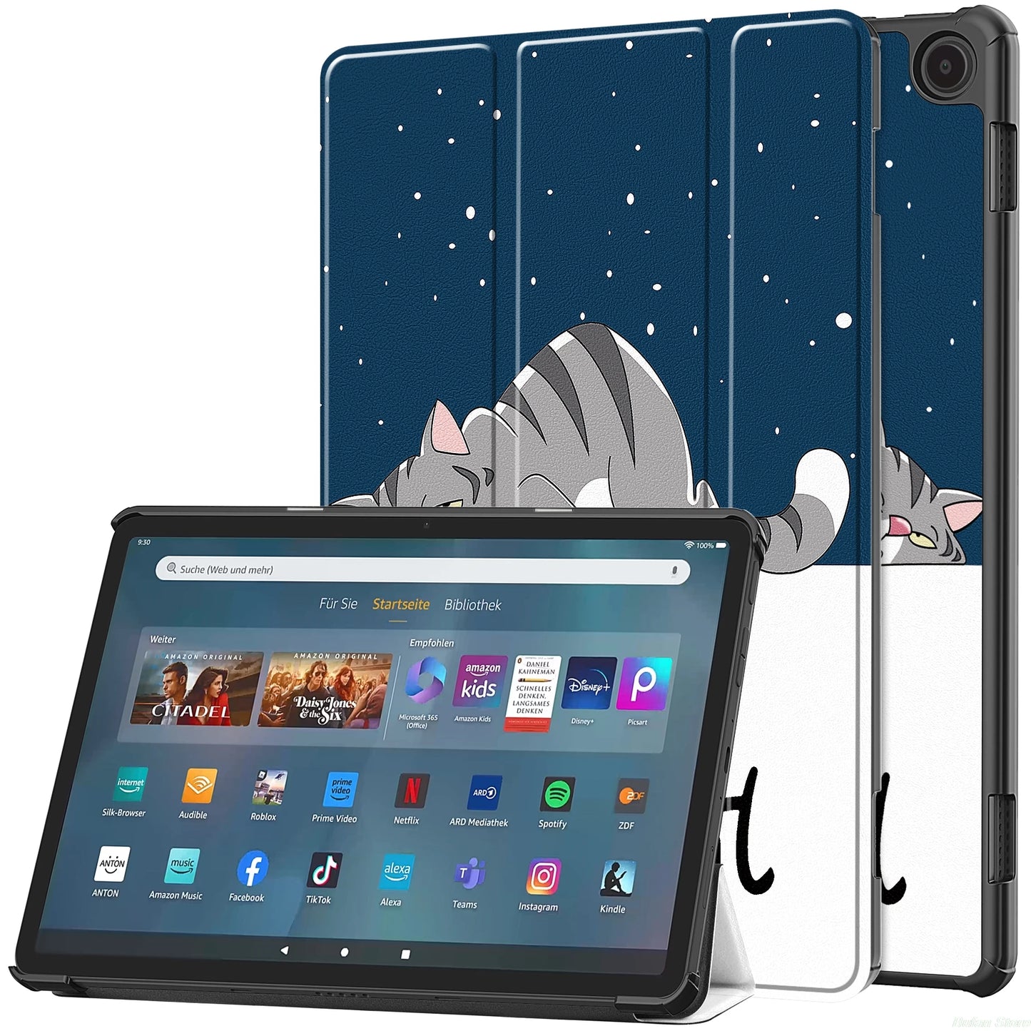 Stylish Tablet Folding Stand Case for Amazon Fire Max 11 HD10 HD8 Protective Shell Cover