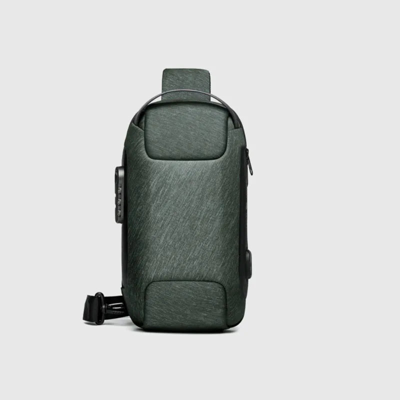 Anti-Theft Men's USB Crossbody Satchel Shoulder Bags Oxford Cloth Waterproof Multifunctional Travel Messenger Chest Waist Bag