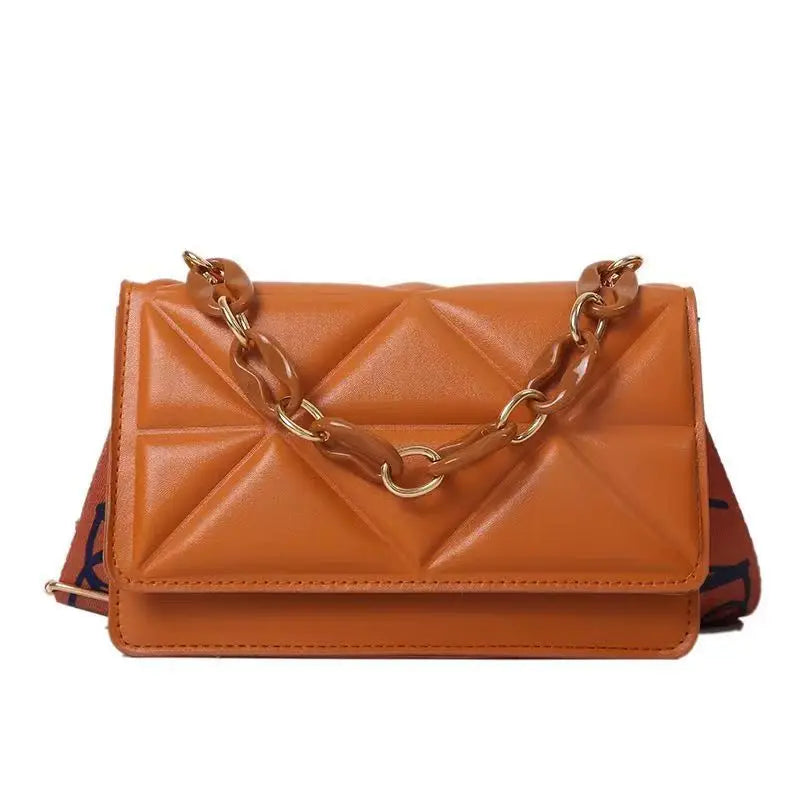 Modern New Trendy Style Women's Leather Chain Purse Shoulder Handbag Messenger Small Square Bag