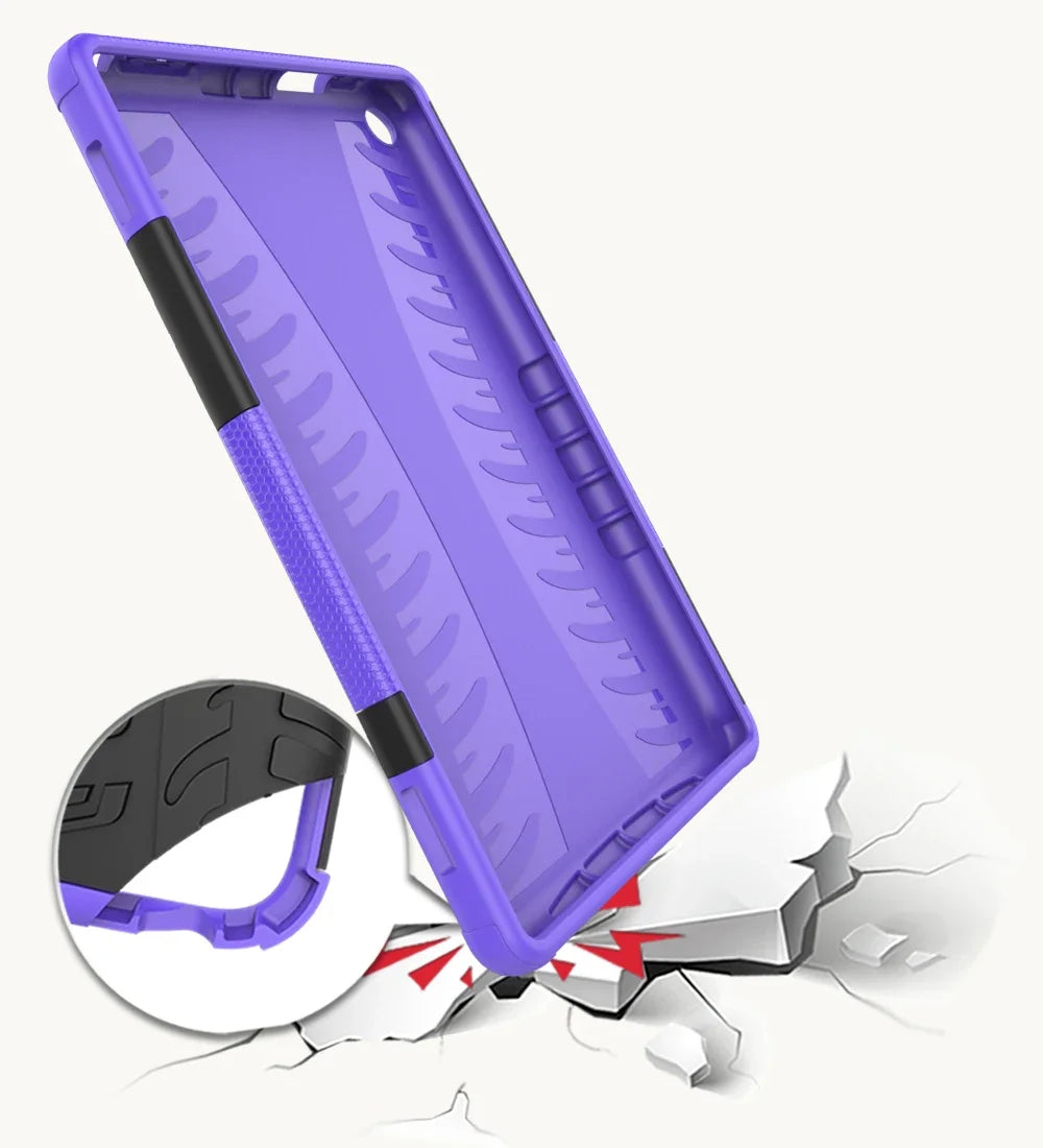 Durable Plastic and Silicone Shockproof Stand Case for Amazon Fire Max 11 HD10 HD8 and Fire 7 Protective Cover TPU+PC Shell