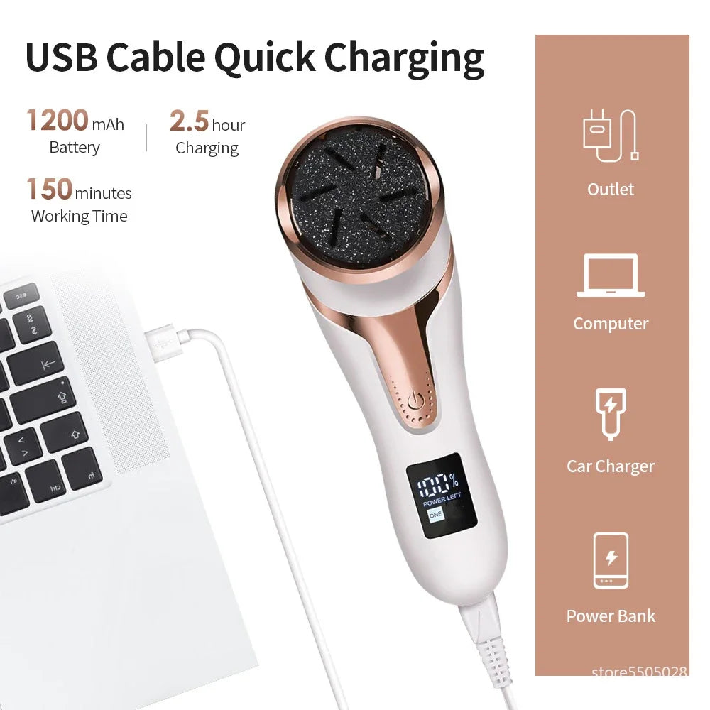 Rechargeable Electric Foot File Pedicure Machine Callus Remover Heal Cracked Feet Dead Skin Scrubber Grinder Tools