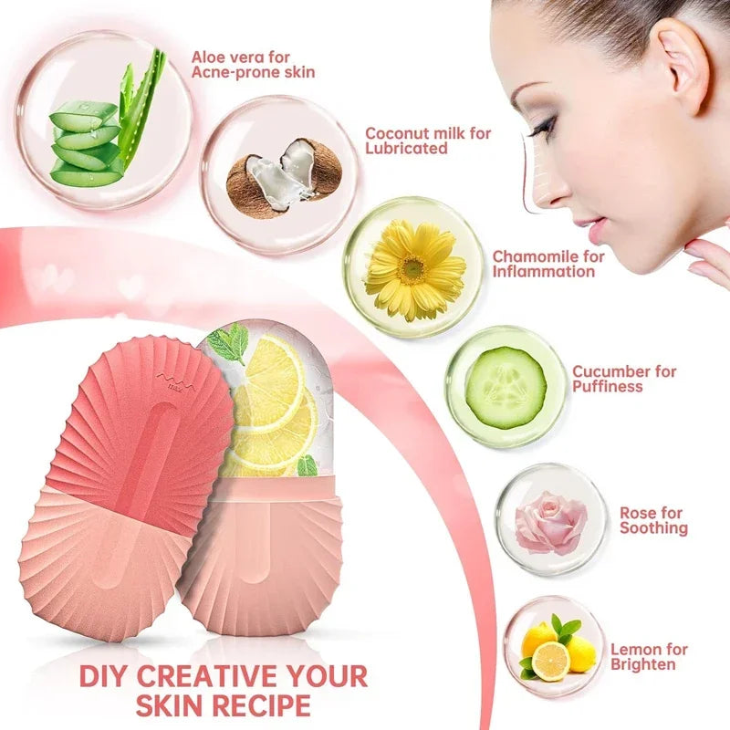 Silicone Ice Facial Roller Beauty Massage Ice Mold For Eye Puffiness Inflamation Shrink Pores