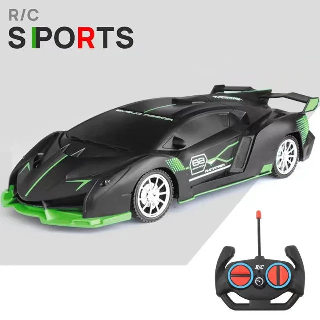 RC Racing Car with LED Lights 2.4G Radio Remote Control 1/18 Scale Sports Cars For Children Racing Drive Vehicle Drift Boys Girls Toys