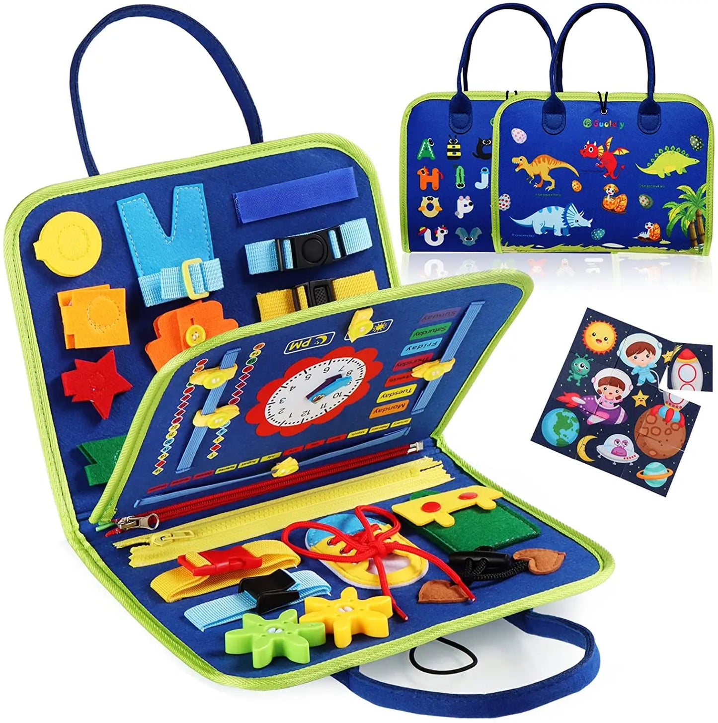 7 in 1 Easy Carry Portable Busy Educational Board for Kids and Toddlers Montessori Early Education Sensory Toys
