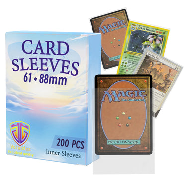 Card Inner Sleeves Protectors 200 Pcs Set for Sports, Football, Basketball Cards, MTG/YGO Game Cards Inner, Card Sleeves are Smooth And Tough Perfect Fit
