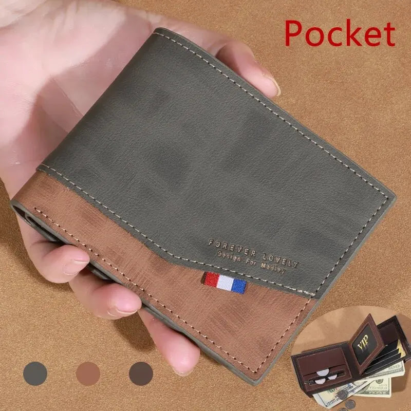 Modern High-Capacity Men's Leather Wallet Multi Slot Photo Card Coin Holder Wallet Great Gift
