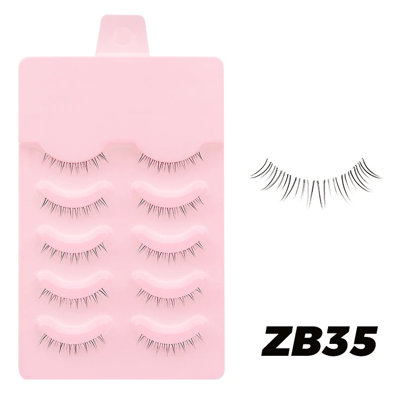 Wispy Manga Style Eyelashes Soft Natural Thick False Daily Eye Lashes Dating Makeup Eye Accessories 5 Pairs - 10pcs