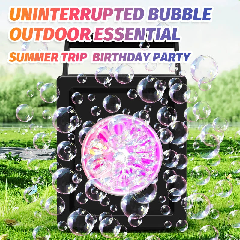 Fully Automatic 10 Hole Bubble Blowing Handheld Electric Bubble Machine Toy