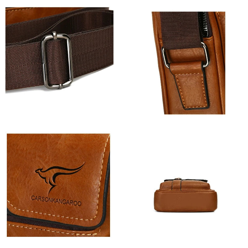 Luxury Vintage Leather Crossbody Satchel Bags for Men Business Casual Messenger Lightweight Men's Shoulder Bag