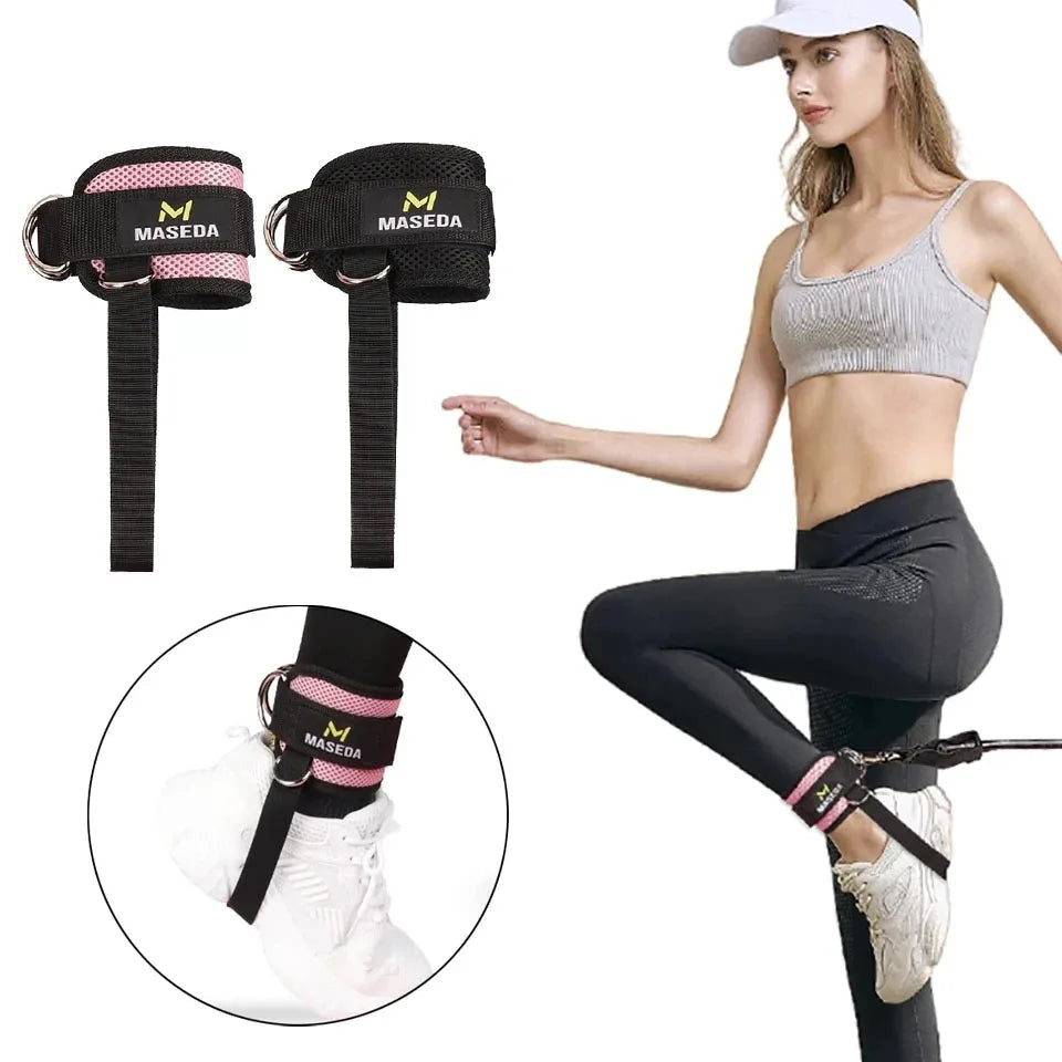 Fitness Padded Ankle Straps Cuffs for Cable Machines Leg Exercise Workouts Fully Adjustable and Breathable