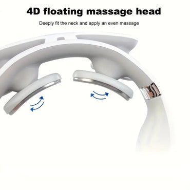 Electric Deep Tissue Hot Compress Kneading Neck Massager with 4 Massage Heads Personal Care Device
