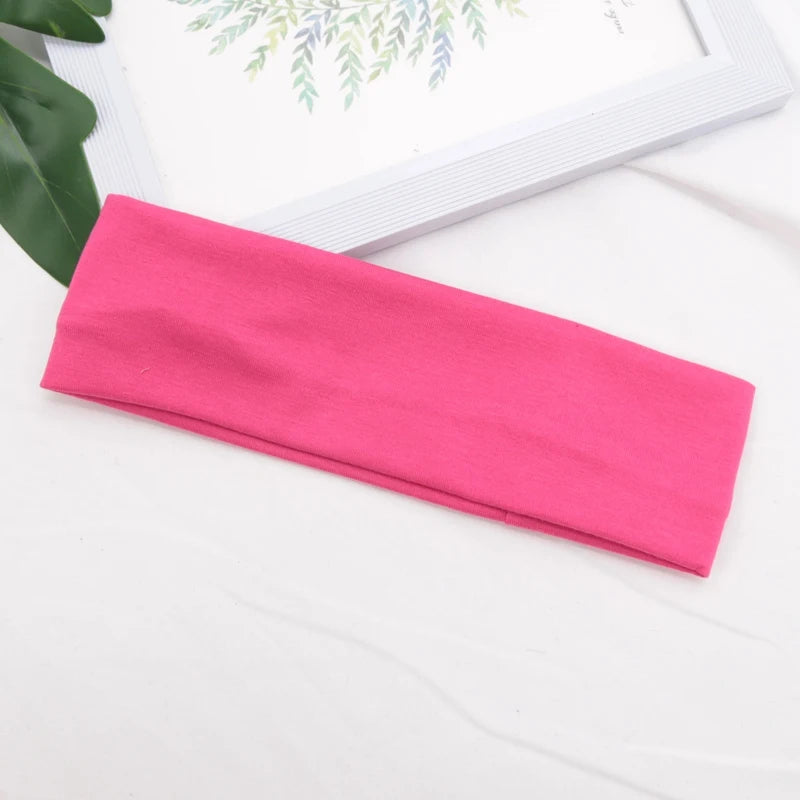 Elastic Cotton Headbands Hair Bands for Women and Men Solid Colors Running Fitness Yoga Stretch Hair Accessories
