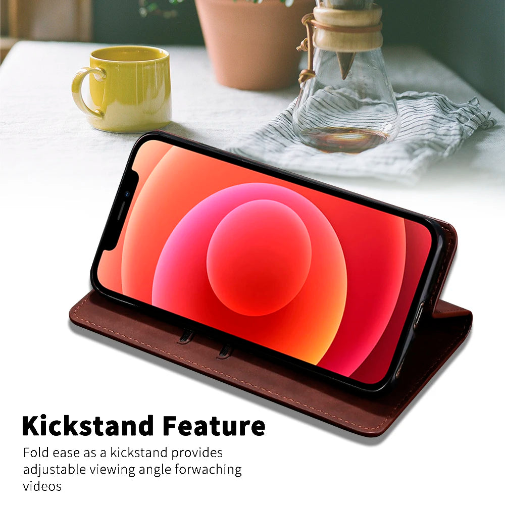 Deluxe Leather Wallet Phone Case for ZTE Blade A72 A71 A53 A52 A32 A31 A3 2019 V2020 Lite L8 L9 V30 V40 Vita V41 Smart Stand Function Multiple Card Slots Magnetic Flip Protective Cover