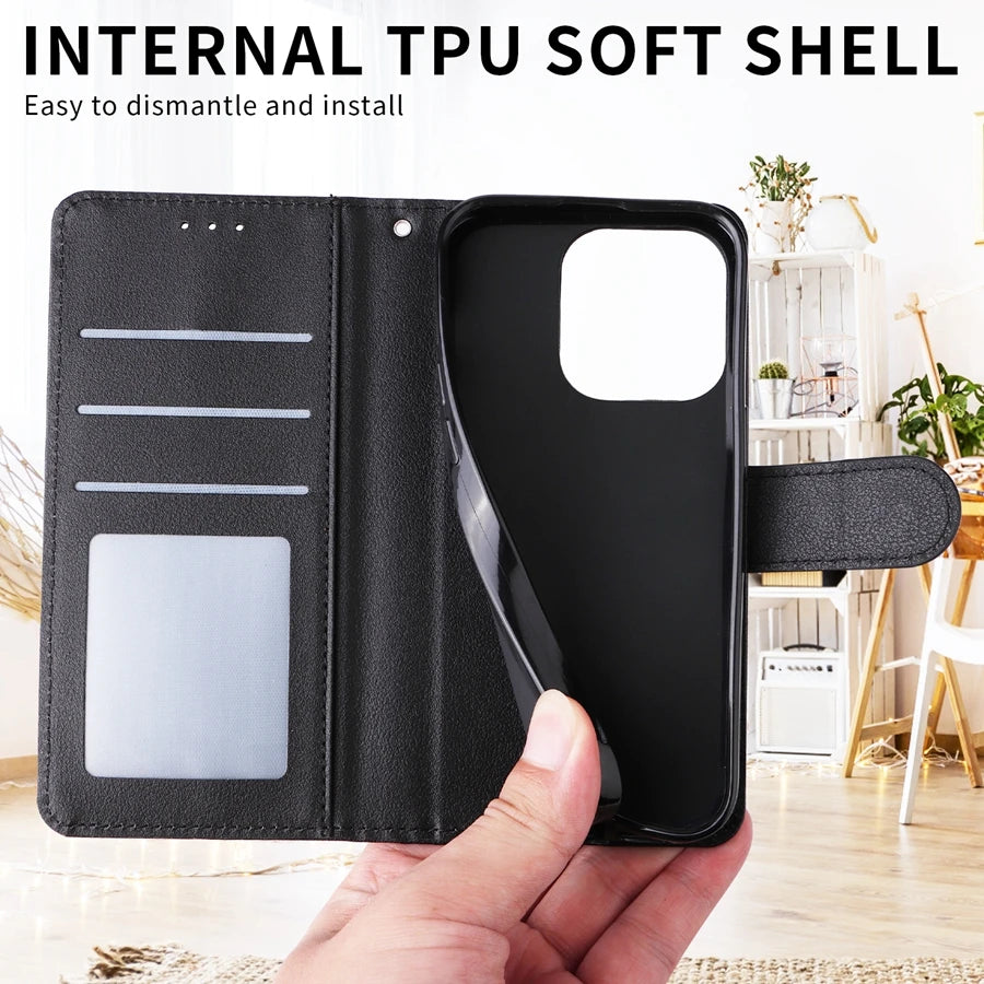Deluxe Leather Wallet Phone Case for Xiaomi Redmi Note 13 Pro Plus 12 12S 11 11S 10 10S 9 Pro 8T Stand Function Multiple Card Slots Magnetic Flip Protective Cover