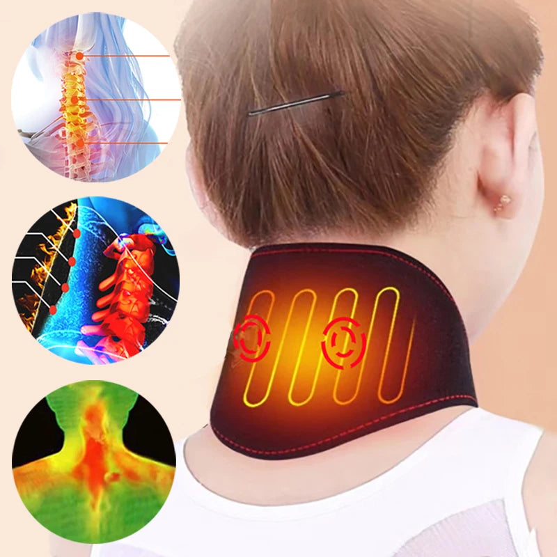 Adjustable Electric Heating Cervical Neck Massager Portable and Convenient for Neck Pain, Aches, and Swelling Relief