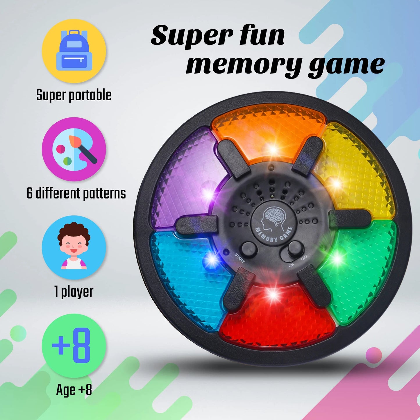 Interactive Memory Game Machine Handheld Electronic with Lights and Sounds Puzzle Montessori Toys Memory Training