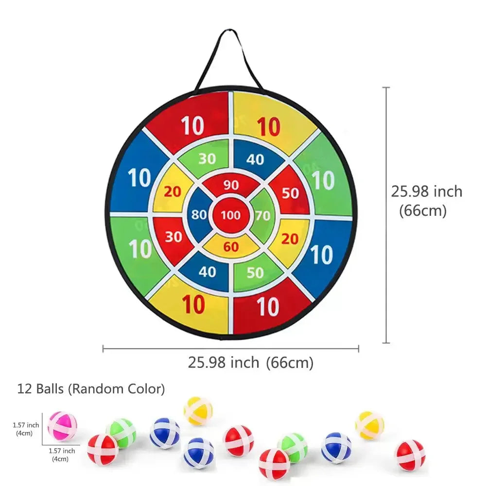 Fun Indoor Outdoor Dart Board With Velcro Balls Game Fun Party Play Game Kids Toys Large Board 66cm