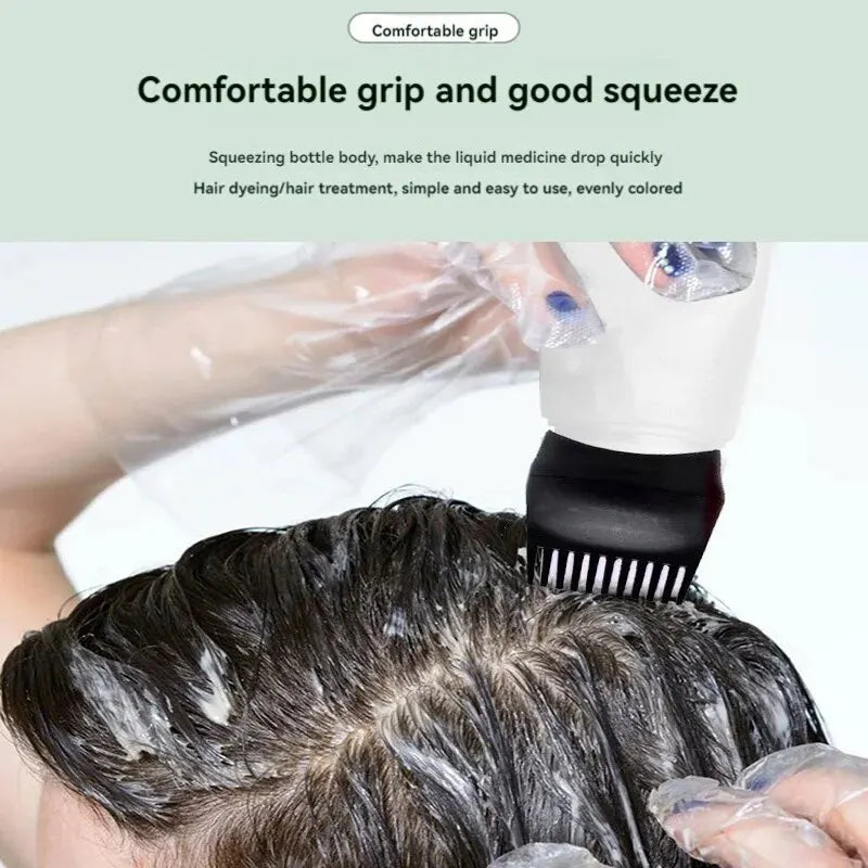 Non-Stick Hair Dyeing And Perming Root Comb Applicator Bottle With Scale Dry Cleaning Rinse Bottle Hair Salon Special Potion Care 160ml