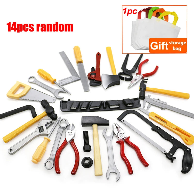 Pretend Play Repair Tools Set for Children Boys Safe Plastic Maintenance Tool Drill Screwdriver Toy 14pcs