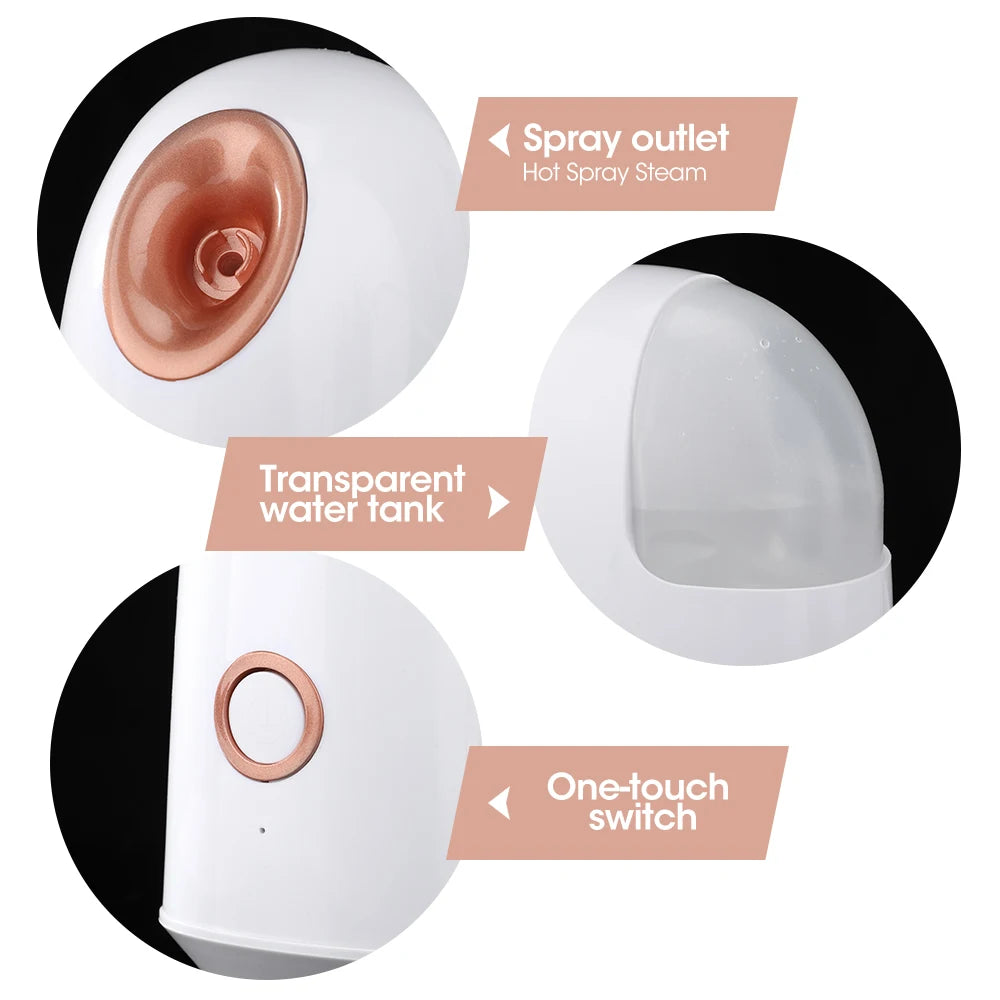 Nano Ionic Mist Facial Steamer Humidifier Atomizer Home Sauna SPA for Women Men Moisturize and Unclogs Pores
