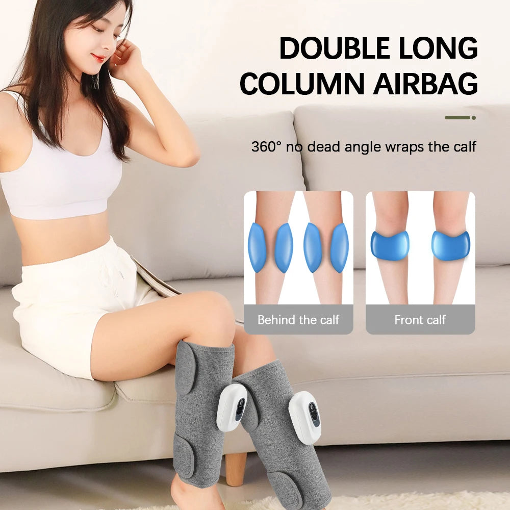 Wireless Electric 360° Air Pressure Leg Foot Calf Muscle Relaxation Massager 3 Mode Airbag Compression Improve Blood Circulation