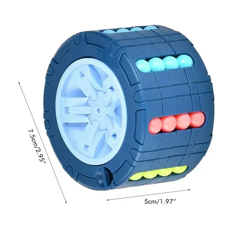 Fun 3D Cylinder Puzzle Wheel Toy Magical Bean Gyro Rotate and Slide Games Relieve Stress Children Educational Montessori Toys Gift