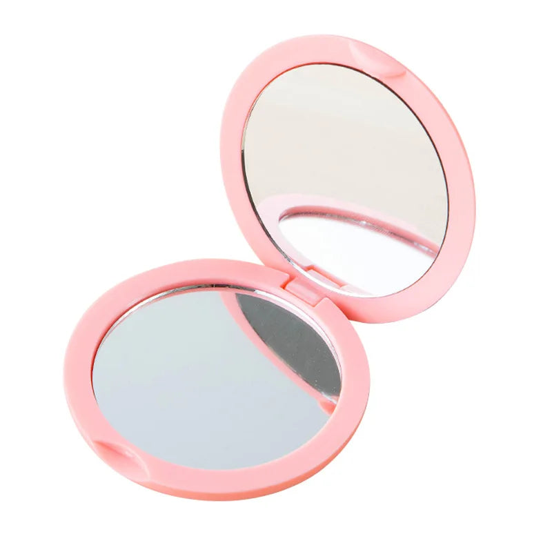 Double Sided Handheld Travel Makeup Mirror Mini Portable Pocket Folding Round Beauty Cosmetic Mirror