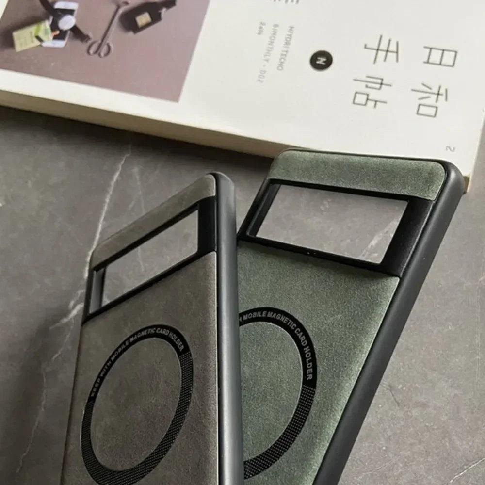 Shockproof Luxury Soft Leather Case For Google Pixel 9 7 8 Pro 6 XL 8A 7A 6A Magnetic Wireless Charging Magsafe Skin Feel Cover