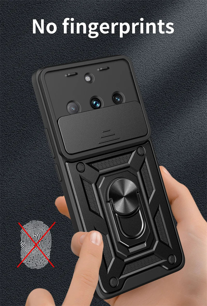 Durable Shockproof Phone Case for Realme 11 Pro Plus 5G Camera Protection Magnetic Ring Holder Back Cover