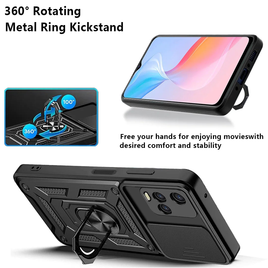 Durable Shockproof Phone Case for VIVO Y93 Y91 Y76 Y53 Y51 Y33S Y33 Y31 Y15S Camera Protection Magnetic Ring Holder Back Cover