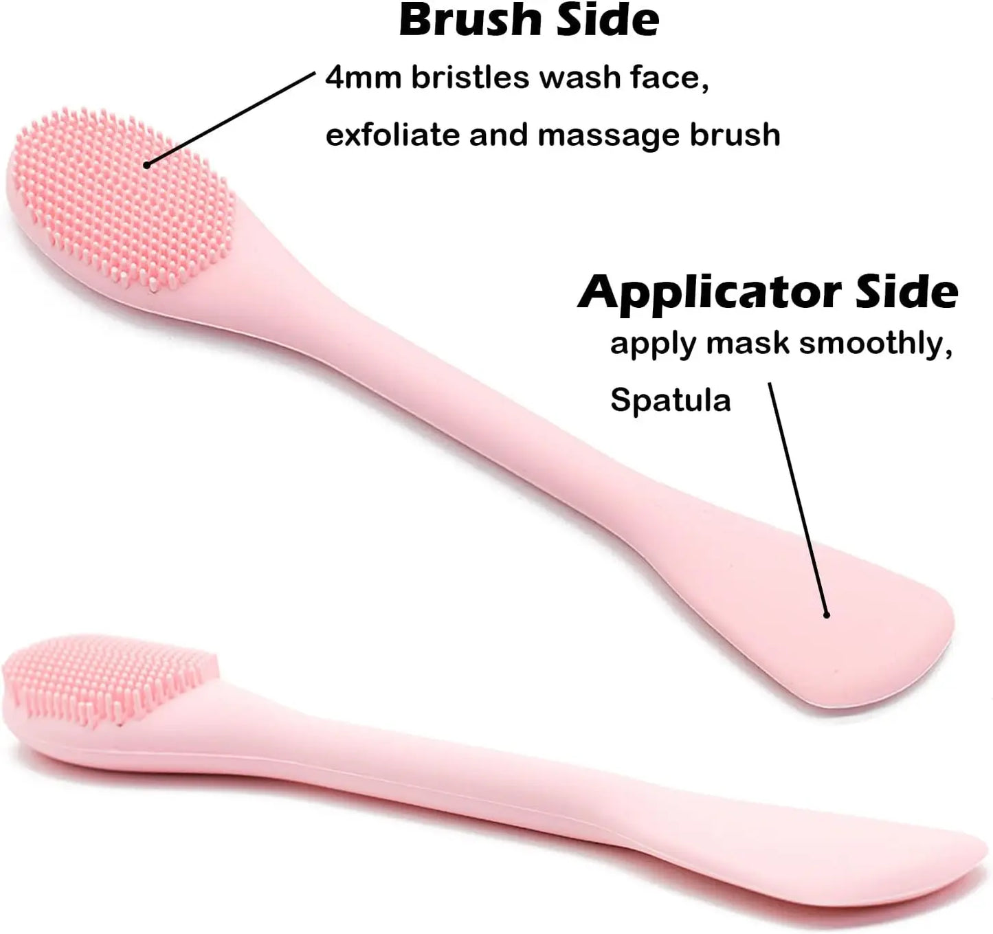 2 in 1 Silicone Facial Cleansing Brush, Face Mask Applicator Brush & Face Scrubber for Exfoliating, Massaging, Removing Blackheads and Makeup
