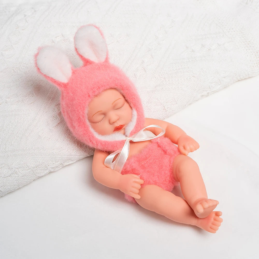 Cute Dress Up Silicone Baby Doll Toys Waterproof Vinyl Bebe Cute Mini Reborn Doll For Girls Birthday Great Gift 20cm