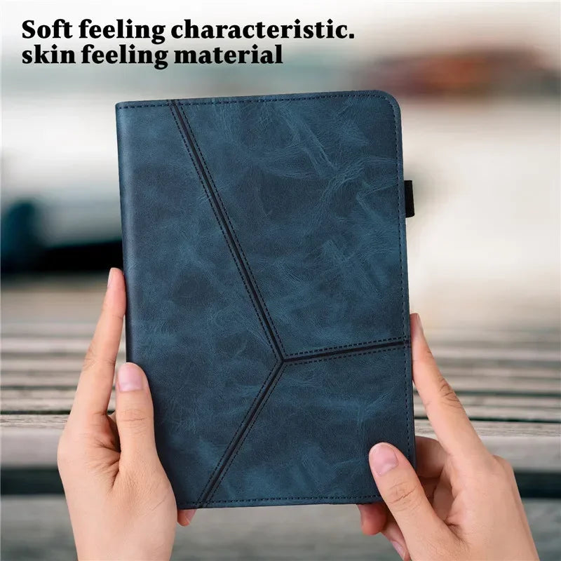 Luxury Leather Case Cover for Samsung Galaxy Tab S10 Plus S9 Fe S9 Plus Built in Wallet Stand Features Strap Protection