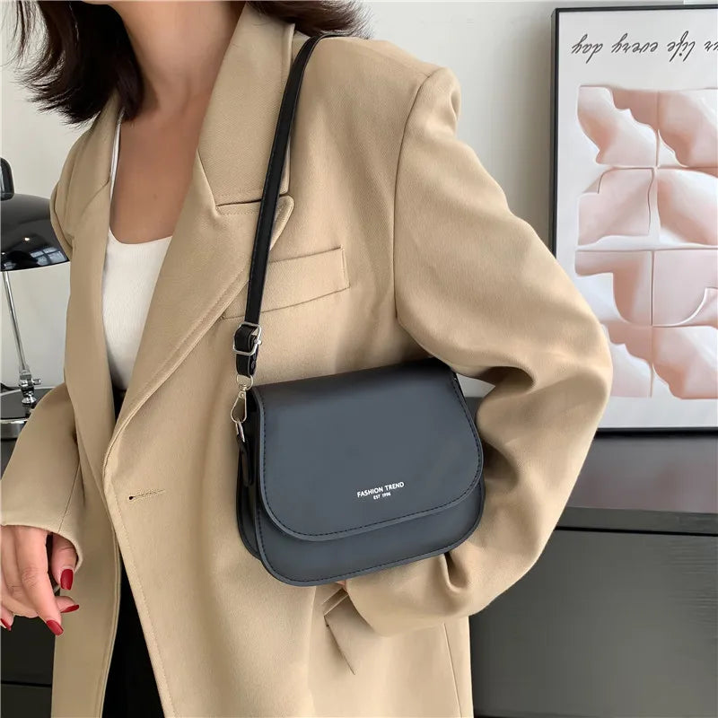 Elegant Women's Saddle Pillow Style Crossbody Leather Handbag Purse Small Shoulder Messenger Bag