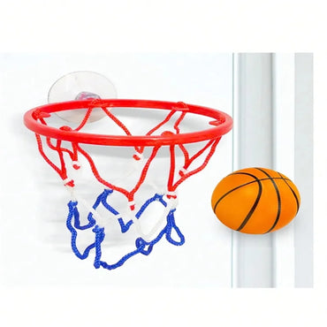 Sports Mini Suction Cup Basketball Set Hoop and Rubber Elastic Ball Shooting Game Toy