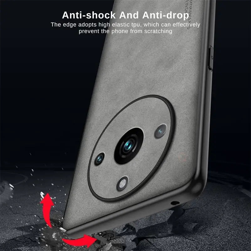 Elegant Leather Phone Case for Realme 11 10 9 8 Pro Plus, GT Neo 2 3 Protective Shockproof Cover
