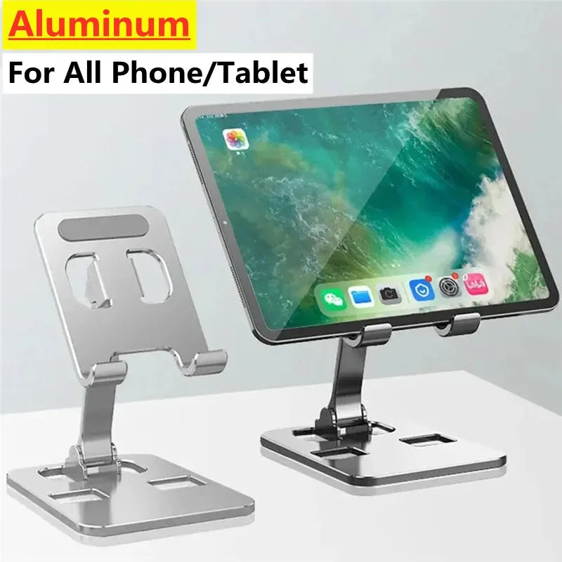 Universal Metal Foldable Desk Tablet Phone Holder Mount Stand for Apple iPad iPhone and other Brands Aluminum Alloy Desktop Bracket