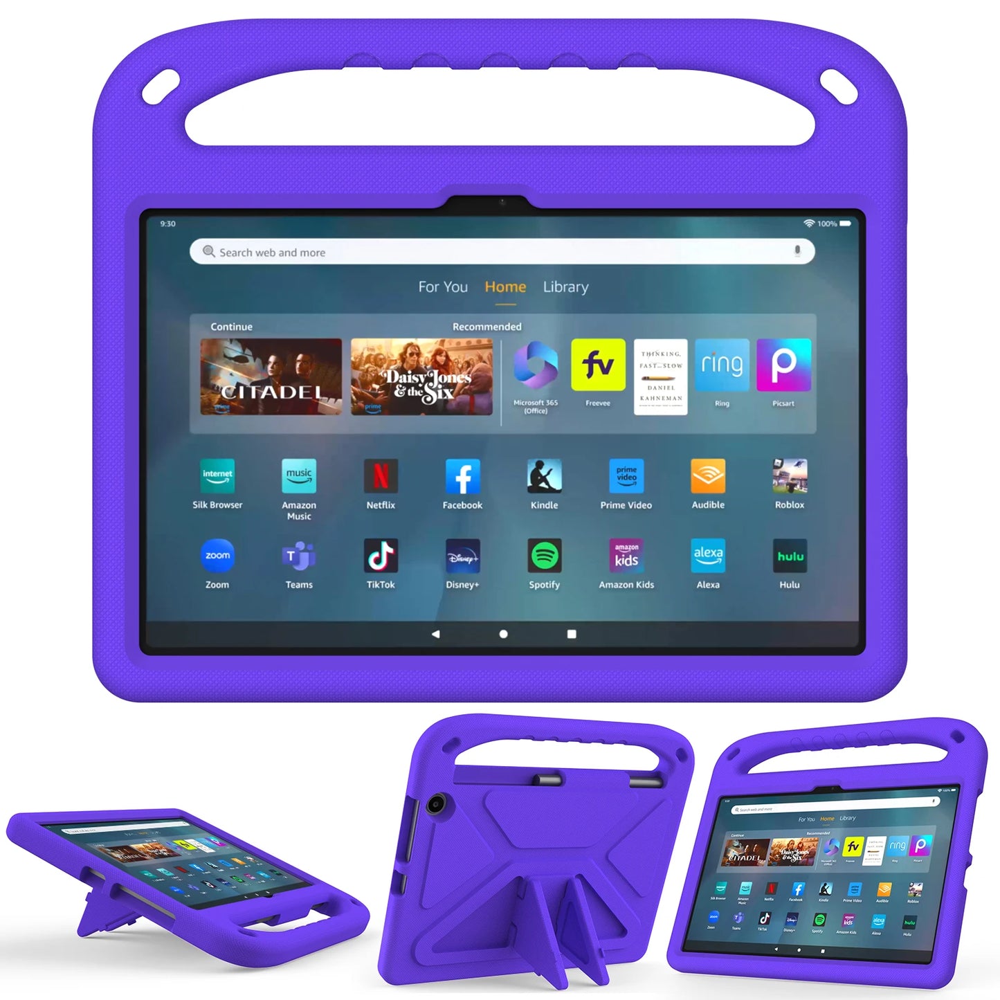 Heavy Duty EVA Handle Stand Case for Amazon Fire Max 11 HD10 HD8 Plus and Fire 7 Kids Proof Extra Protection Tablet Cover