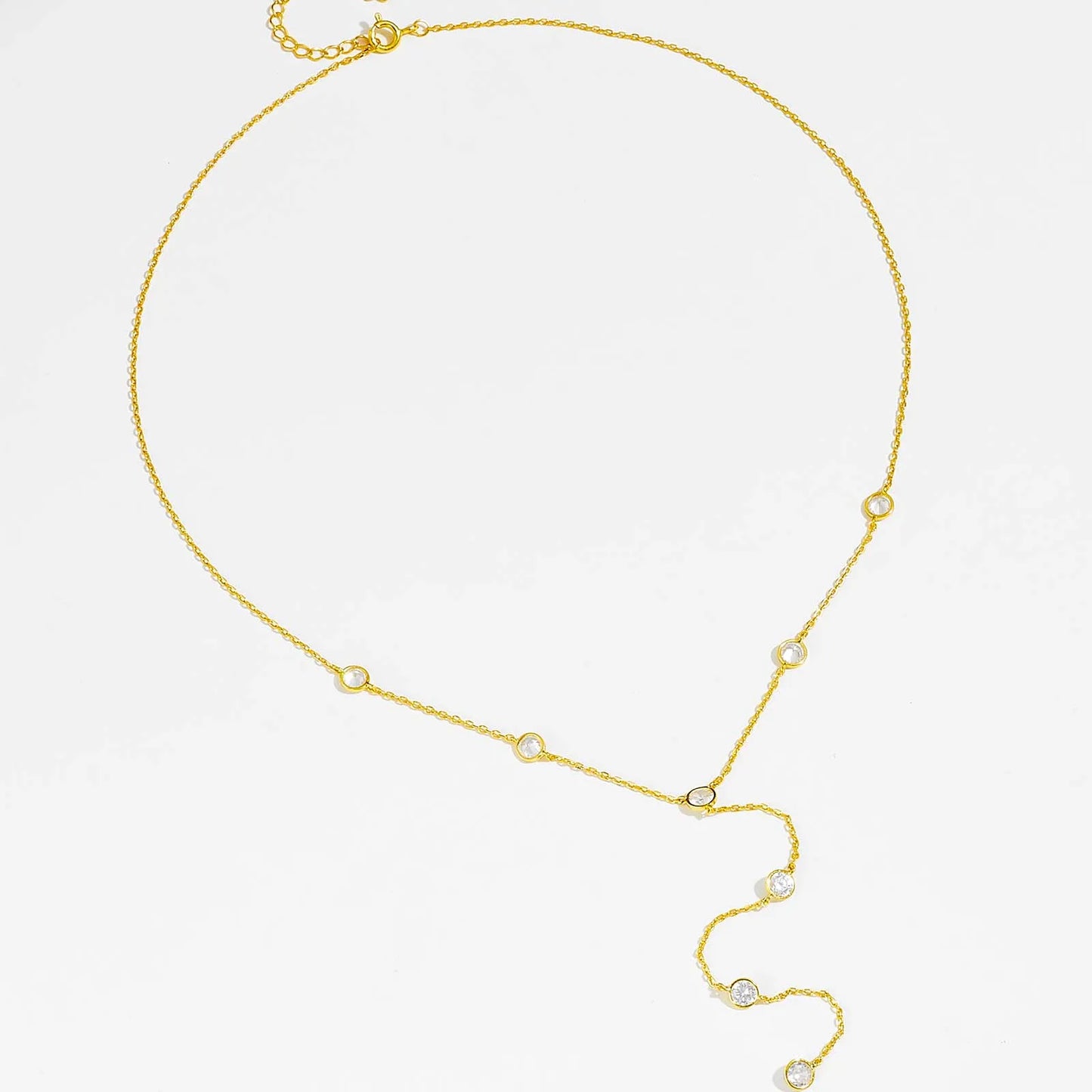 Exquisite Crystal 925 Sterling Silver Y Chain Tassel Pendant Necklace for Women Lovely Choker Charm Luxury Jewelry Accessories