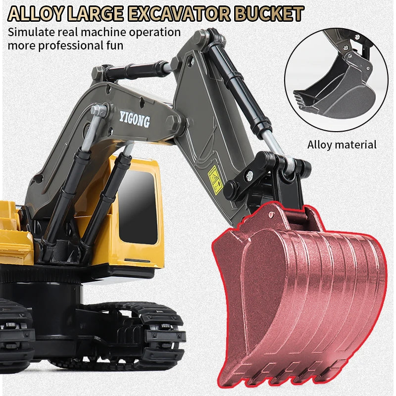 Remote Control Excavator Bulldozer Dump Truck RC Models 2.4G Car Toys Professional Quality Alloy Plastic Simulation Construction Vehicles