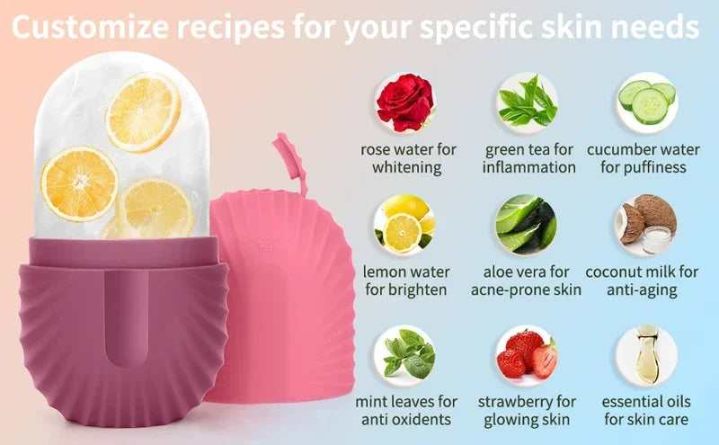 Silicone Ice Facial Roller Beauty Massage Ice Mold For Eye Puffiness Inflamation Shrink Pores