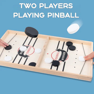 Fun Competitive Wooden Billiard Puck Board Games Foosball Table Hockey Game Catapult Parent Child Interactive Toys
