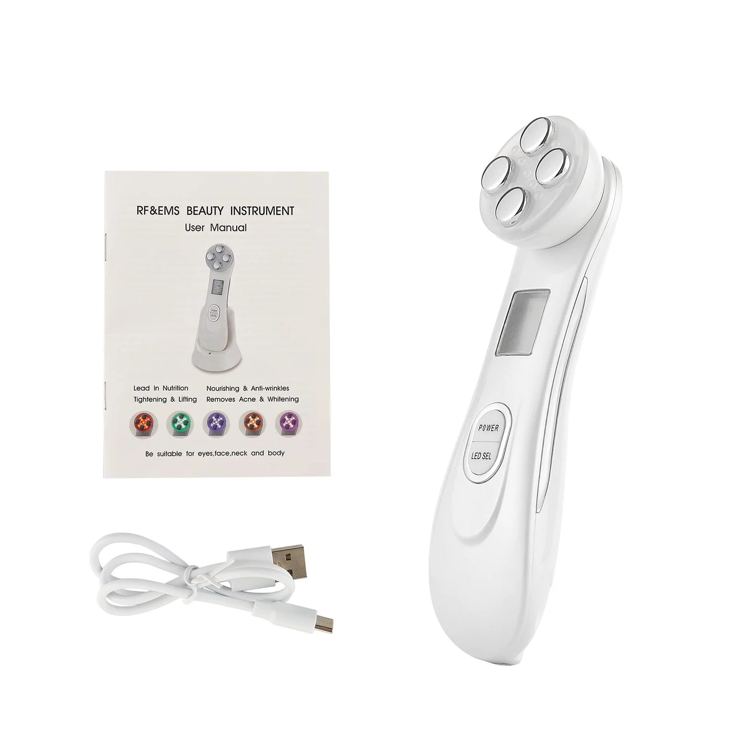 Anti-Wrinkle 5-IN-1 RF Radio Frequency Skin Lifting Tighten Face Massager Electroporation LED Photon Beauty Skin Care Device