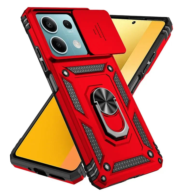 Durable Shockproof Phone Case for Xiaomi Redmi Note 13 Pro Plus Note 13 13C 12 12S 12C Camera Protection Ring Holder Back Cover