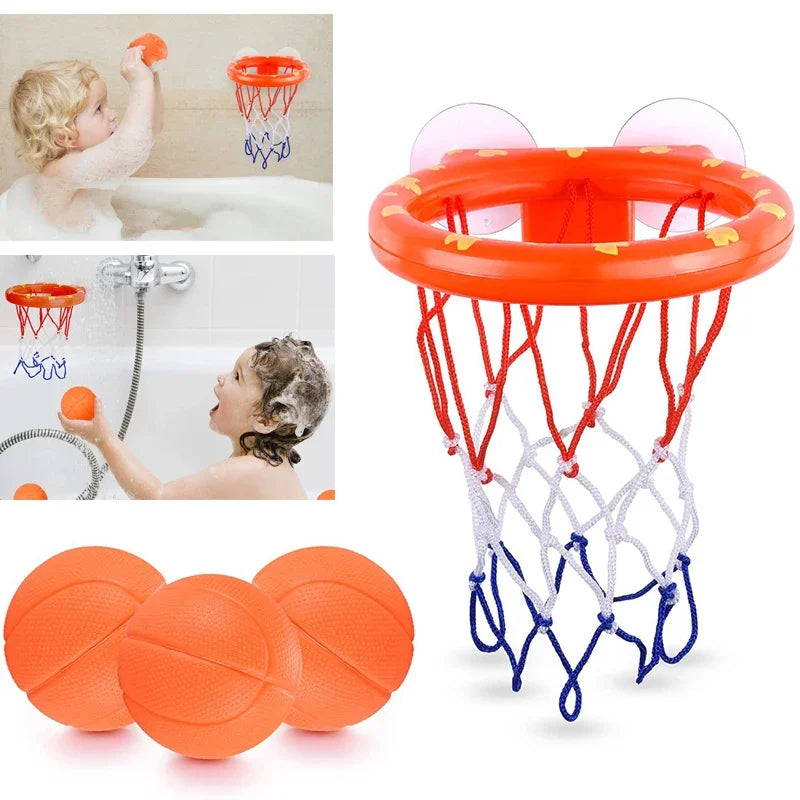 Fun Kids Mini Basketball Bathtub Water Play Set with 3 Balls Exciting Shower Bath Suction Cup Toys Entertaining and Safe